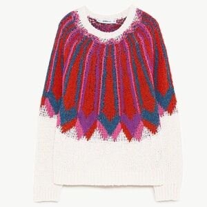 Zara Colorful Knit Chunky Sweater